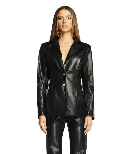 IAMGIA Chiara Black Leather Blazer, Women's Fashion, Coats, Jackets and ...