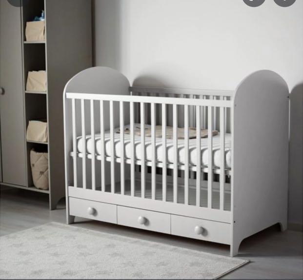 IKEA Baby Cot Crib Gonatt in Grey Babies Kids Baby Nursery