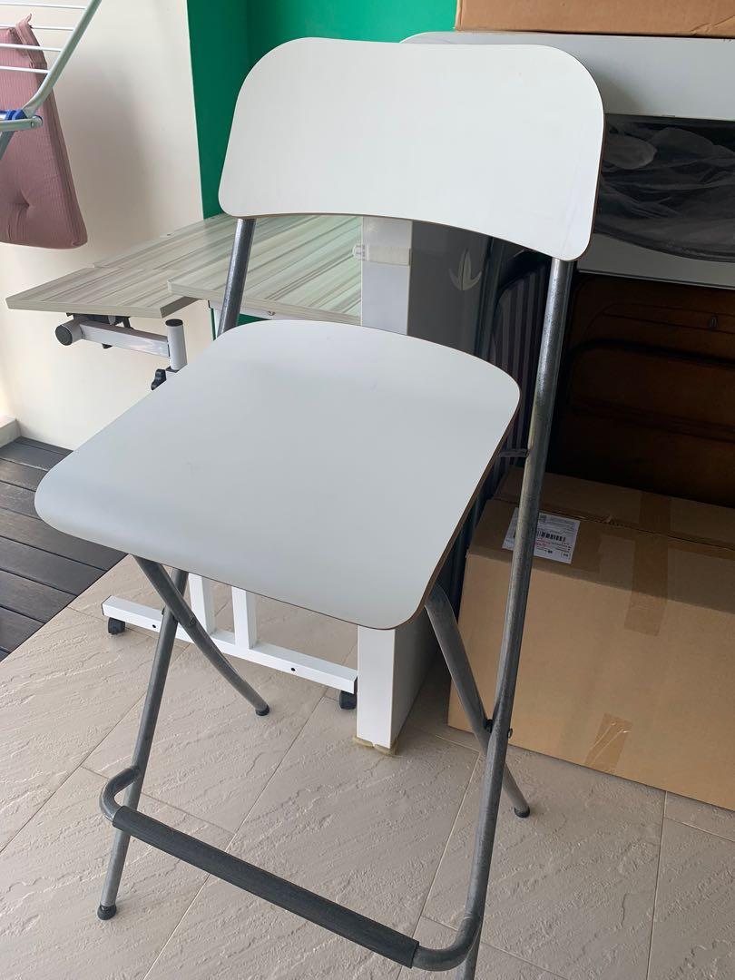 Ikea Franklin. High chair. Bar stool. White. Foldable. Minimalist