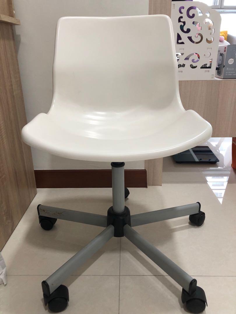 IKEA white study chair, Furniture & Home Living, Furniture, Chairs on