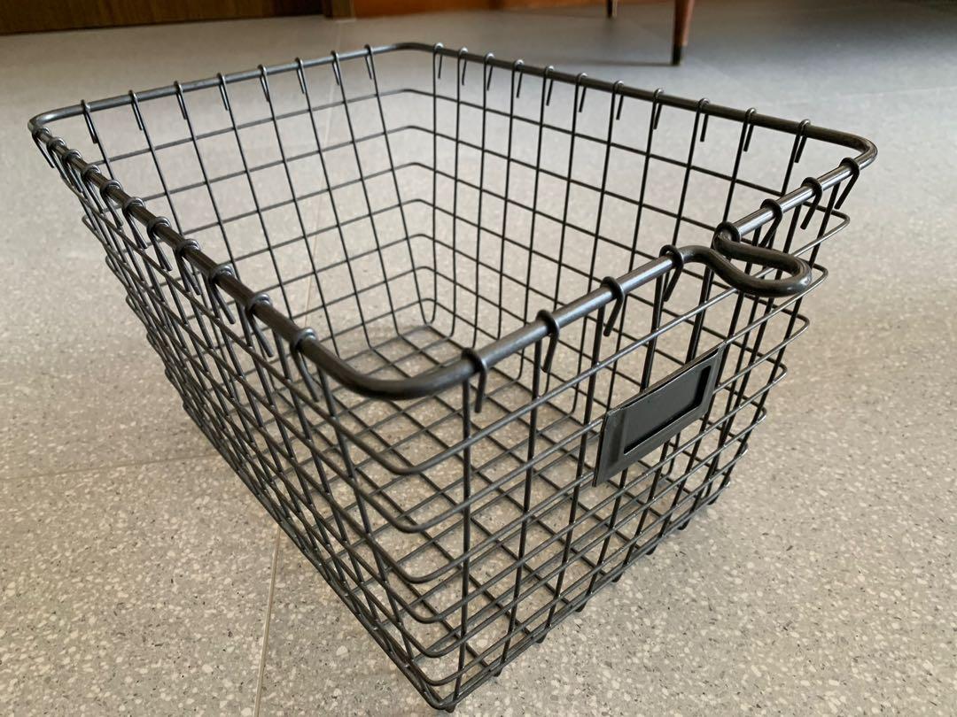Industrial style wire basket, Furniture & Home Living, Home Improvement