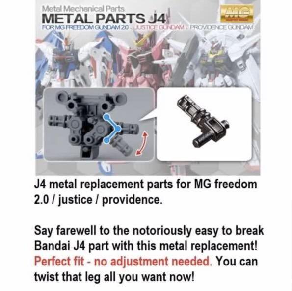 Gundam Metal parts J4 leg repair for MG Freedom 2.0/Justice/Providence Gunpla 