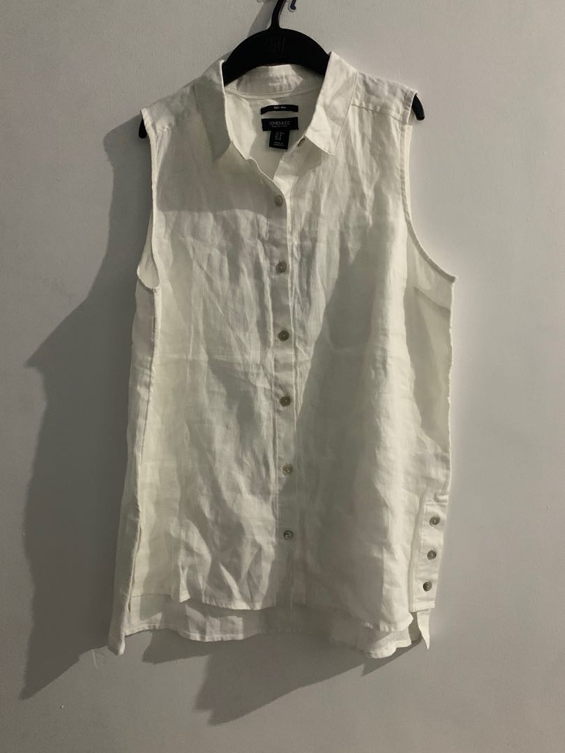 Jones \u0026 Co Linen Sleeveless Top (Medium 
