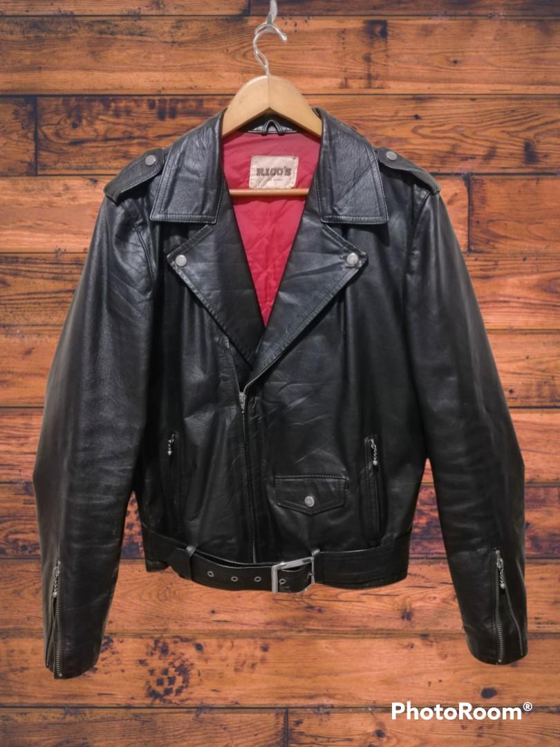 Double collar leather jacket store