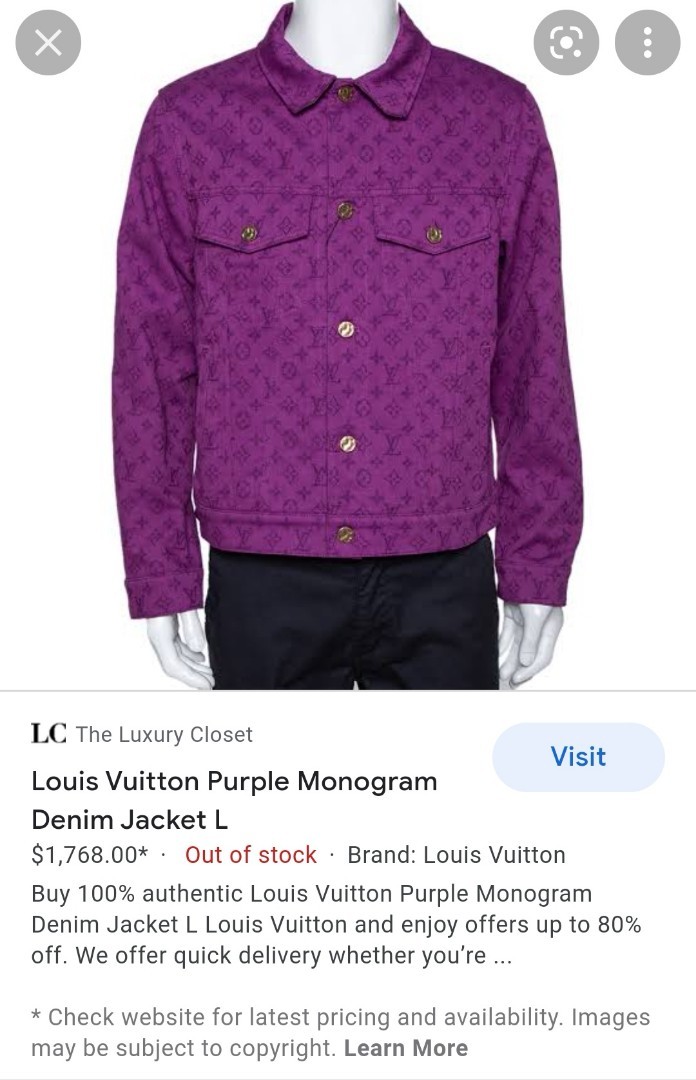 Jacket Louis Vuitton Purple size 48 FR in Denim - Jeans - 34898627