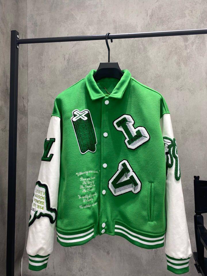 Street style varsity green jacket LV, Men's Fashion, Coats, Jackets and  Outerwear on Carousell