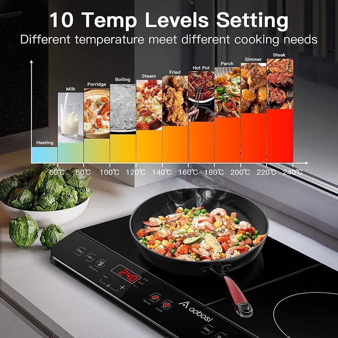 (M5002) Aobosi Induction Hob, 2800W Portable Double Induction Plate
