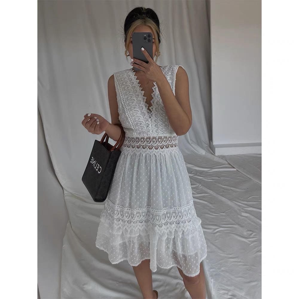 Macy's white lace dress discount