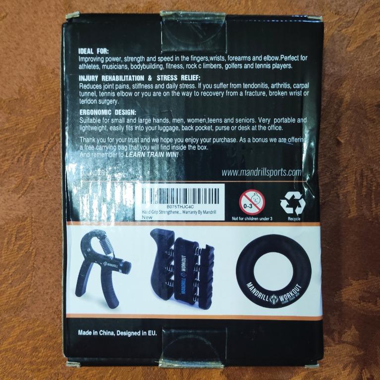 Mandrill Workout Elite Hand Exerciser Grip Strength Equipment Sports Equipment Exercise Fitness Toning Stretching Accessories on Carousell