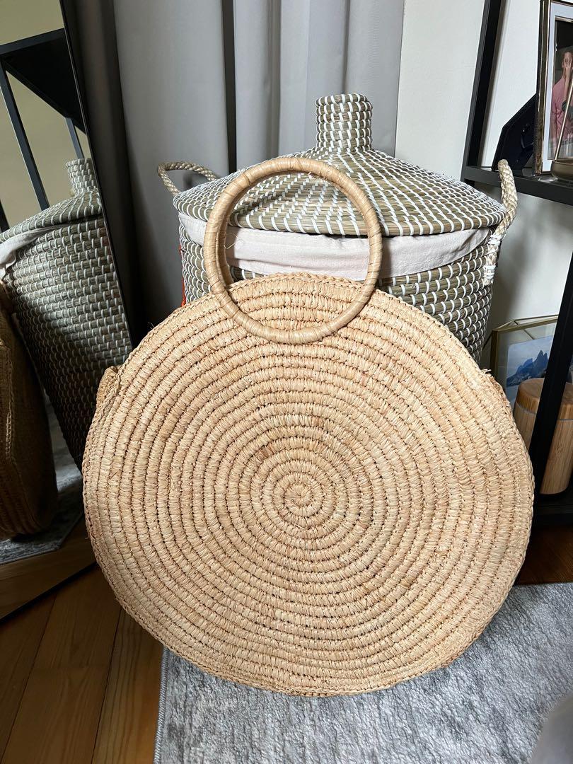 Mango round raffia clearance bag