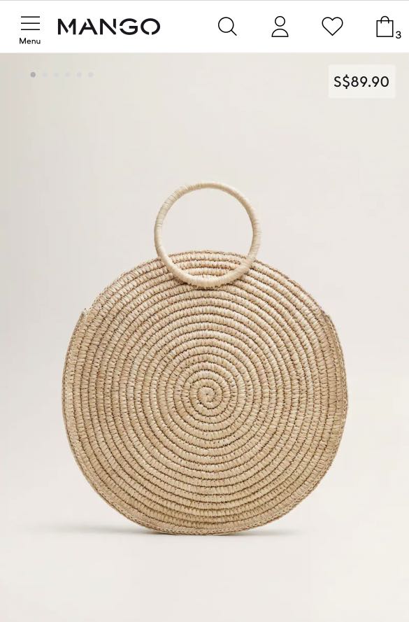Mango round outlet raffia bag