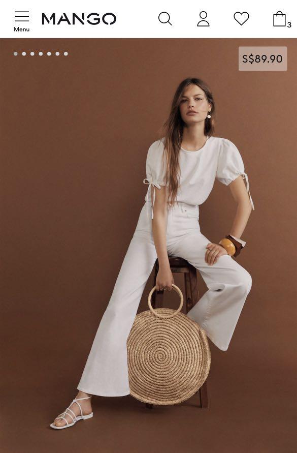 Mango round raffia bag deals