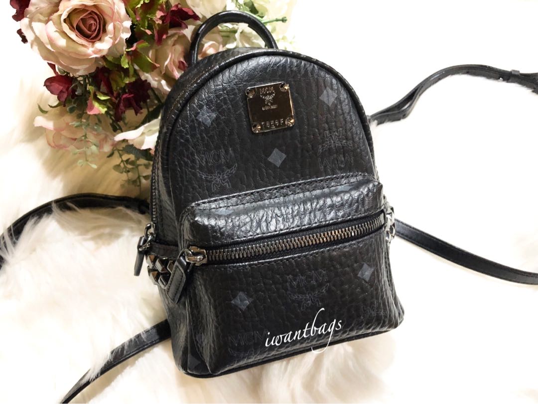 Mcm mini backpack black 2025