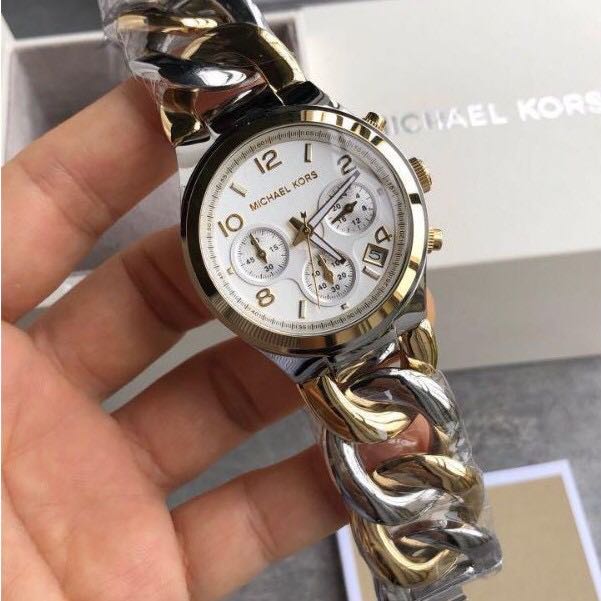 Michael Kors MK3199 Runway Twist Half gold Bracelet Women s Watch