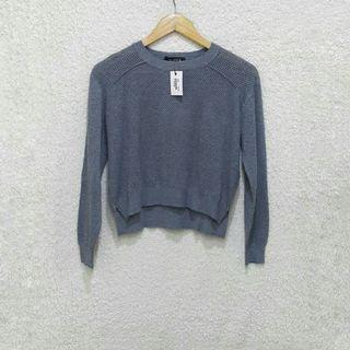 Nava Gray Perforated Knitted Top