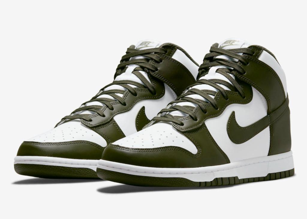 Olive green new arrivals high top nikes