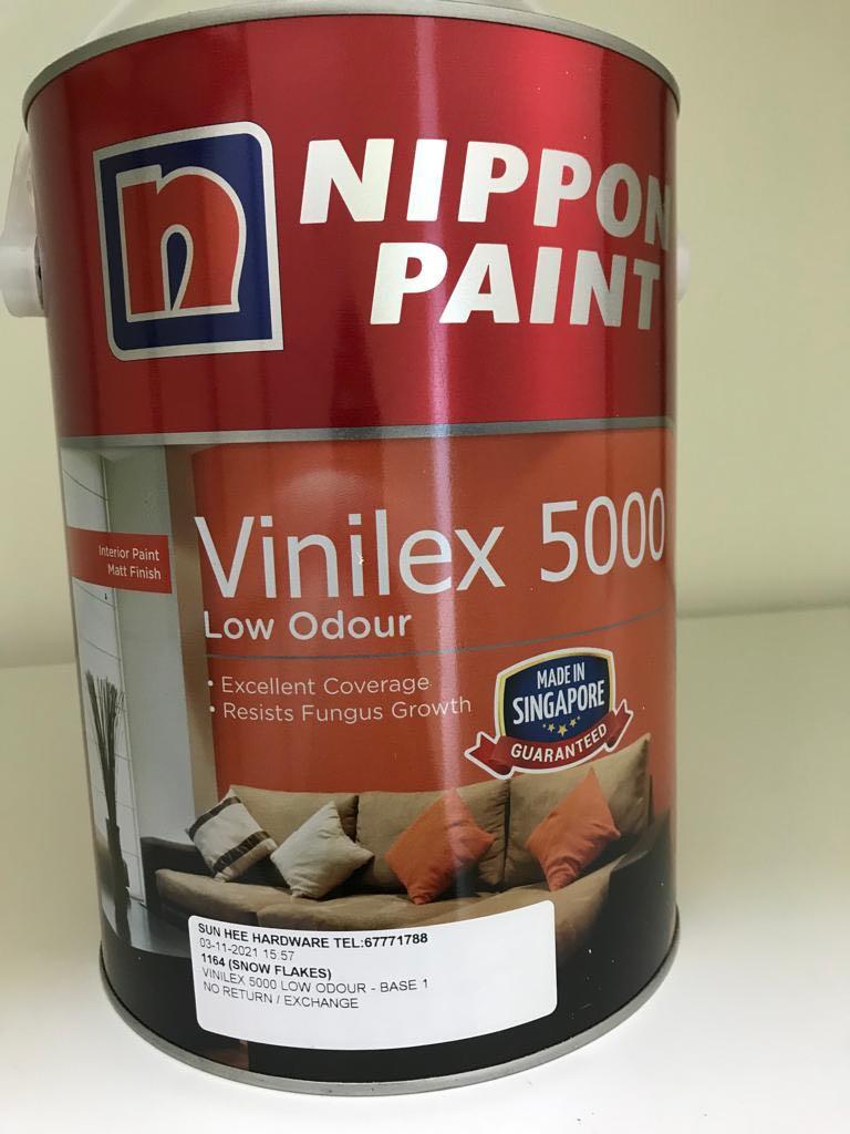 Nippon Paint Vinilex 5000 Snowflakes (5 litres), Furniture & Home