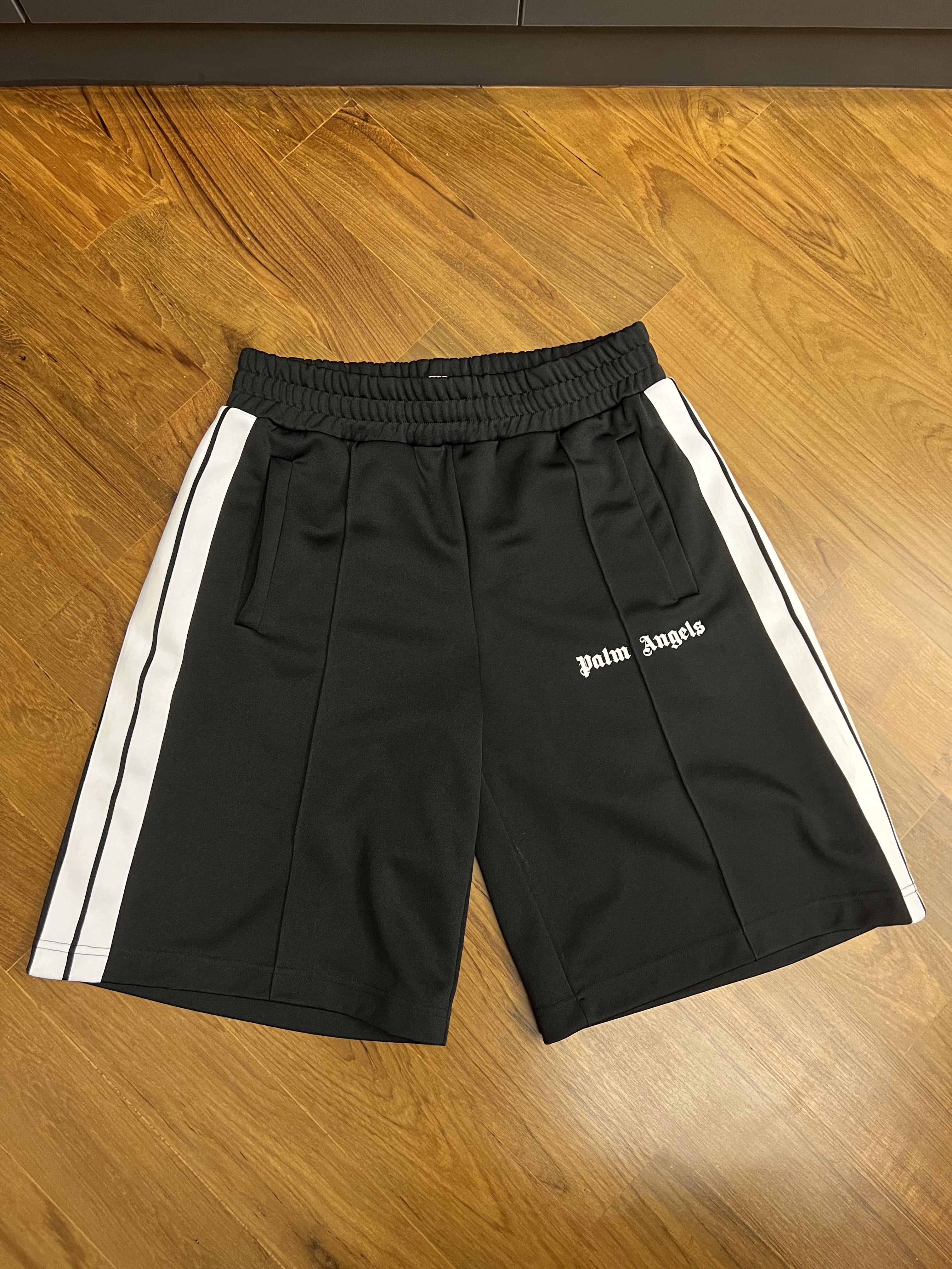 Palm Angels Black Track Shorts, Men's Fashion, Bottoms, Shorts on Carousell