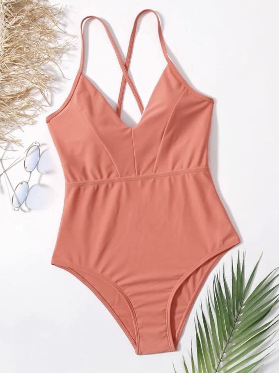 SHEIN coral orange swimsuit, Women's Fashion, Swimwear, Bikinis