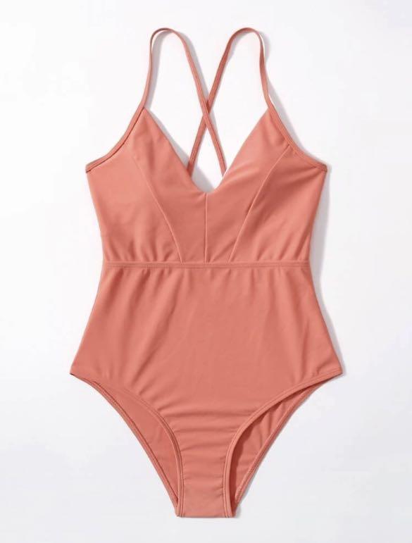 SHEIN coral orange swimsuit, Women's Fashion, Swimwear, Bikinis