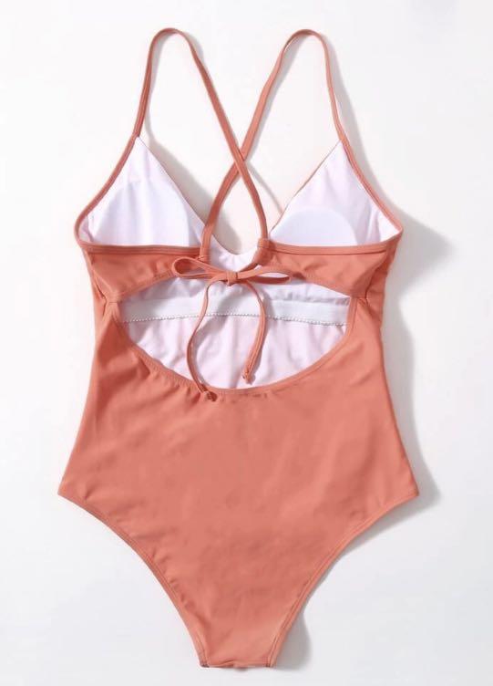 SHEIN coral orange swimsuit, Women's Fashion, Swimwear, Bikinis