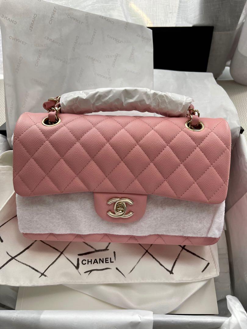 Super Nice Color! Pink Chanel Small Classic Flap Bag Caviar, Luxury, Bags &  Wallets on Carousell
