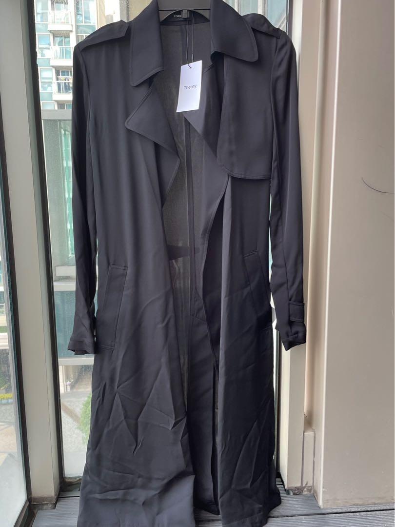 Theory Silk Trench Coat XS Carousell