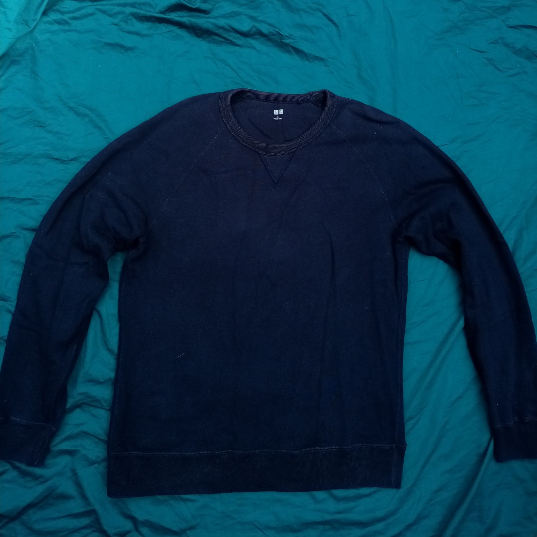 Uniqlo Navy Blue Sweater Sweatshirt Men s Fashion Tops Sets