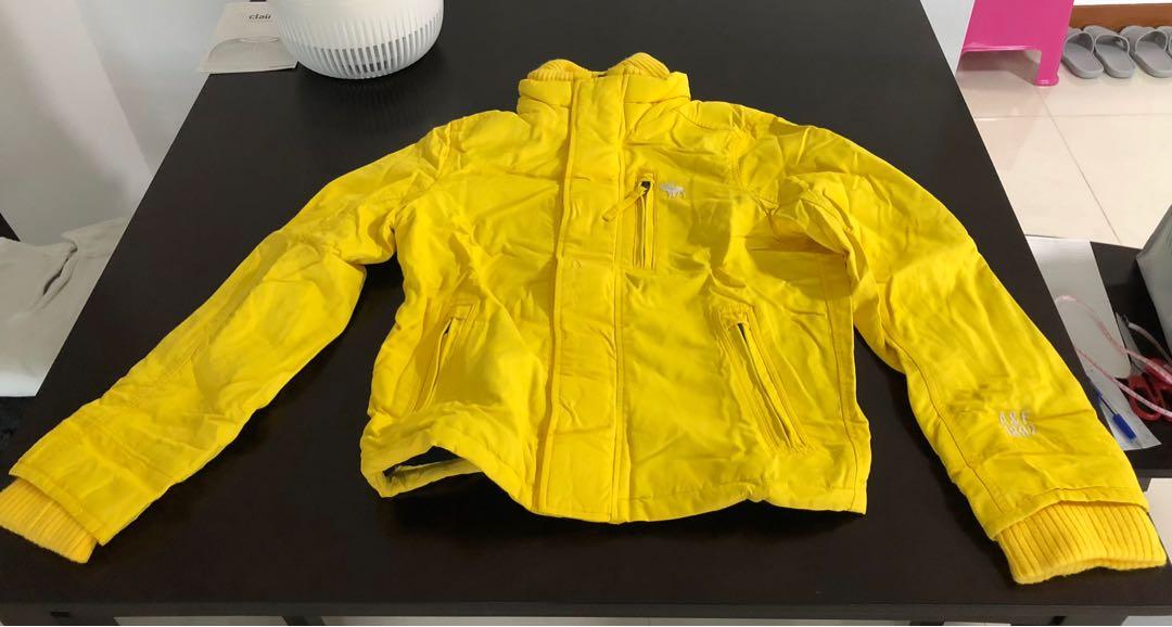 yellow abercrombie jacket
