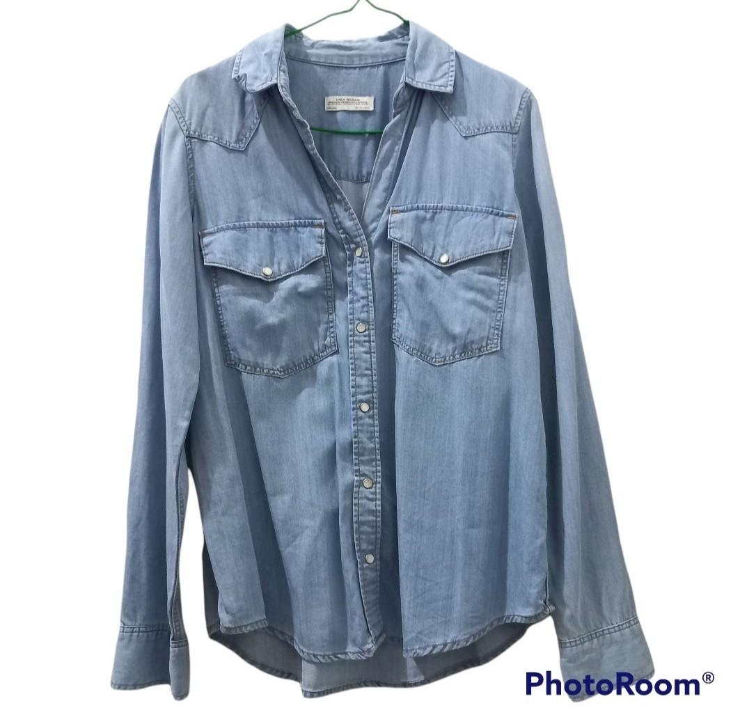 Zara Denim Shirt, Fesyen Wanita 