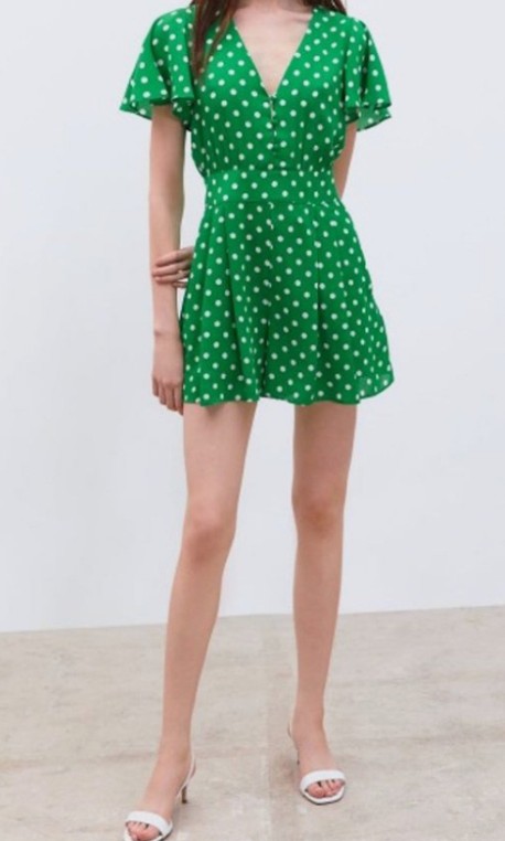 Zara green polka dot playsuit new arrivals