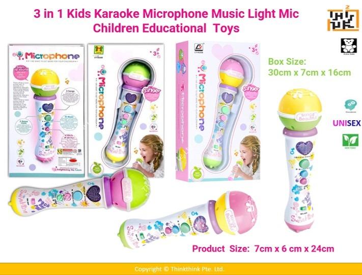 Yellow Lakeshore  Music Microphone Toy for Baby Kids Play Music Function with Colorful Light 