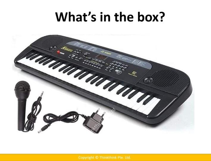 5405 Bandstand 54 Key Electronic Keyboard With Microphone DC Adapter