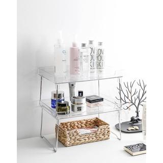 Acrylic Clear Foldable Stackable Table Desk Tray Organizer Kitchen Rack