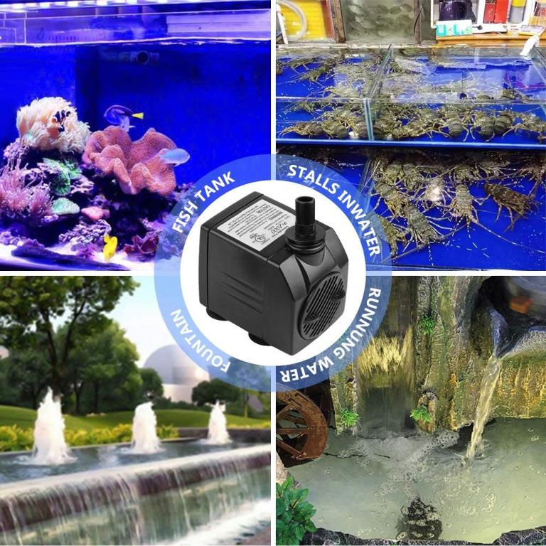 320 GPH Adjustable Submersible Water Pump Aquarium Fish Fountain Hydroponic 