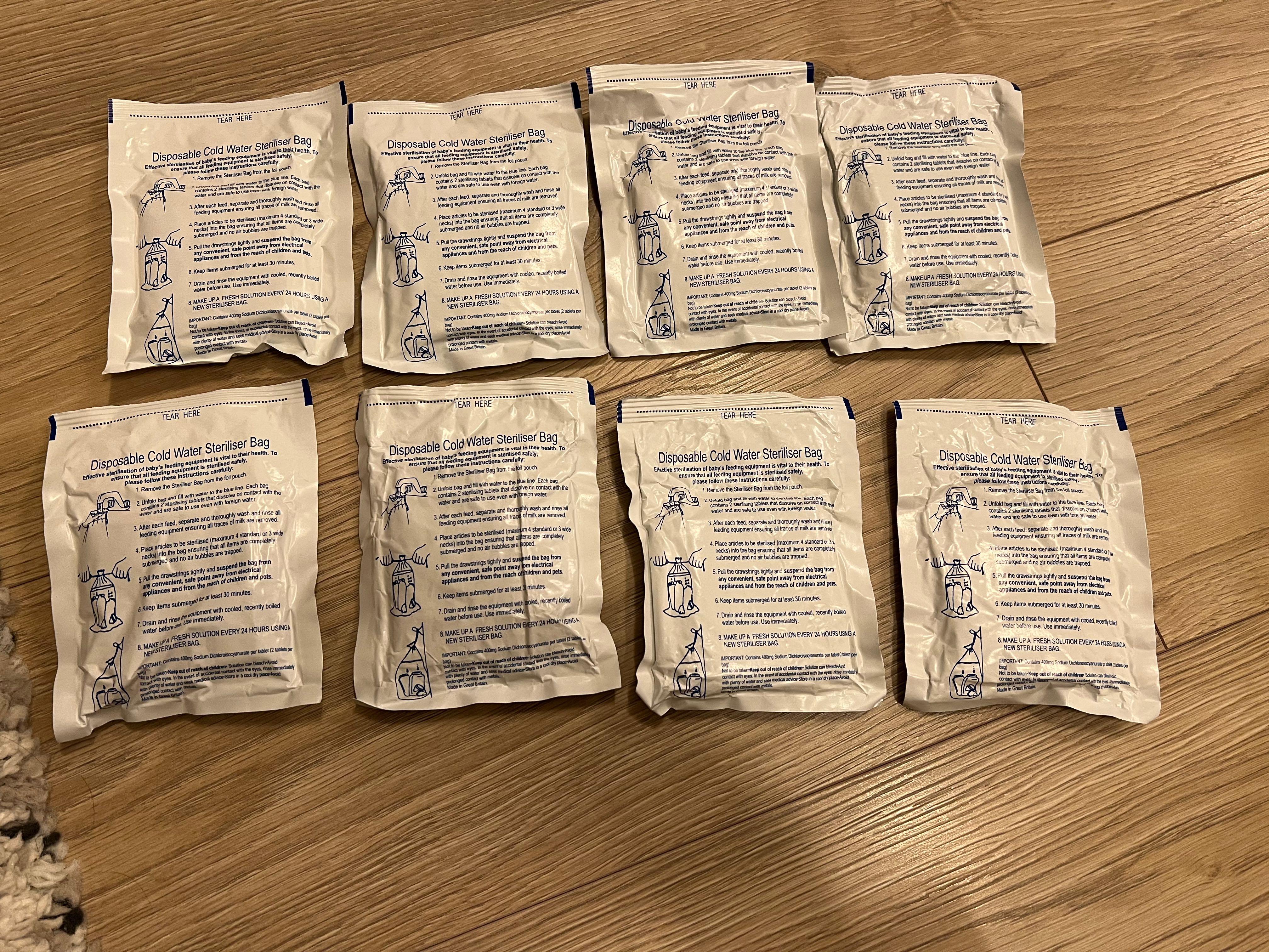 Cold water clearance sterilising bags boots