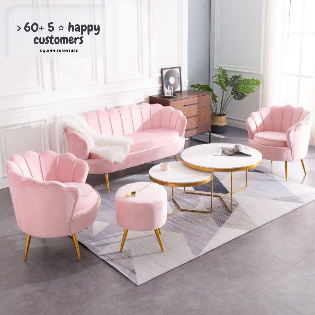 Brand new Nordic Velvet Luxury Lotus Armchair seater Sofa Set