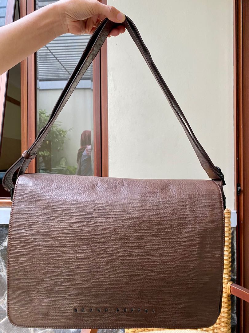 Braun Buffel Messenger Bag for men Brown, Fesyen Pria, Tas & Dompet