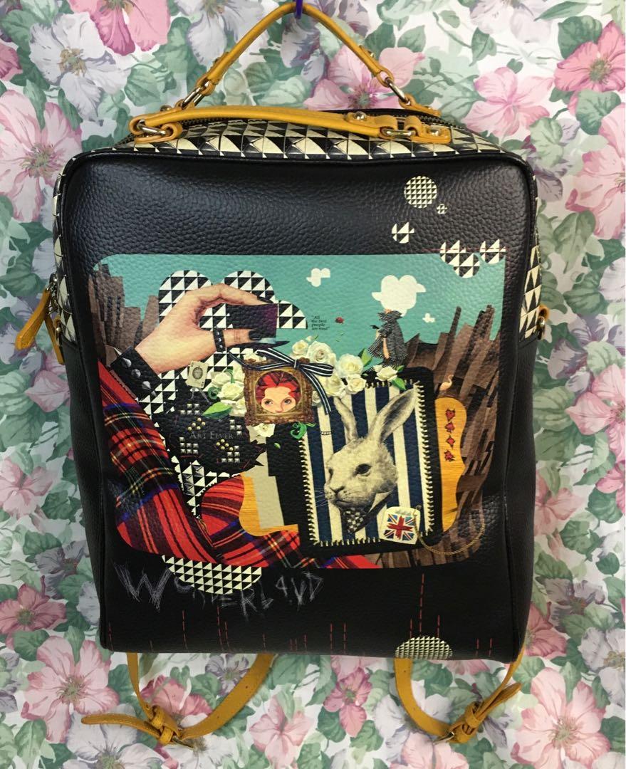 Brera Art Fever Backpack (Alice in Wonderland), Women's Fashion