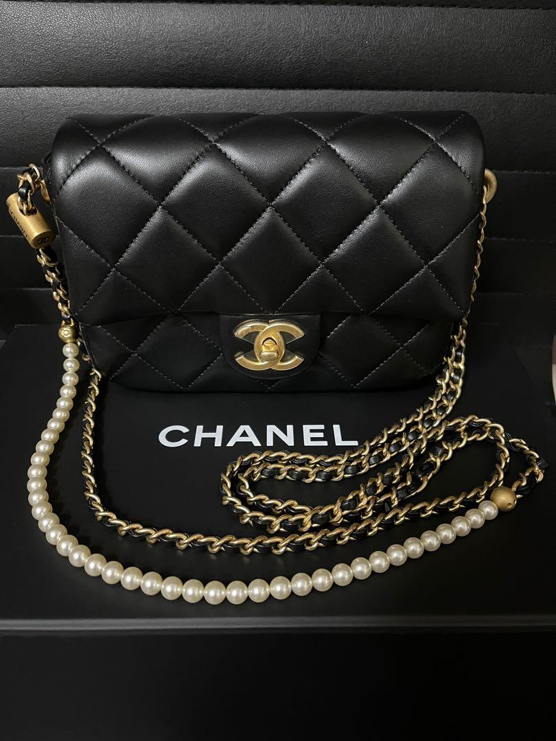Chanel 21k Black 2021 Framing Chain Flap Bag NEW WITH TAGS