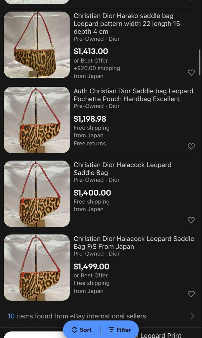 VTG 00s Christian Dior Leopard Pony Hair Saddle Pochette Shoulder