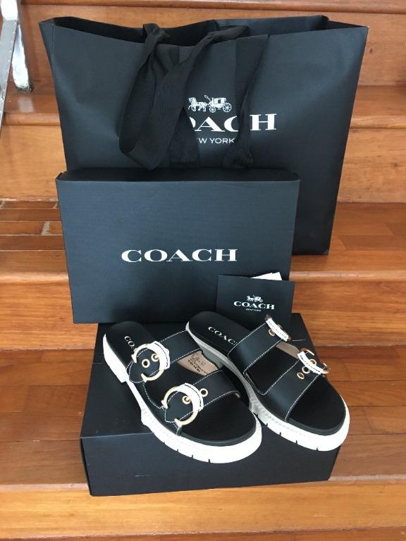 COACH Piper Leather Sandal -size 6, Luxury, Sneakers & Footwear on Carousell