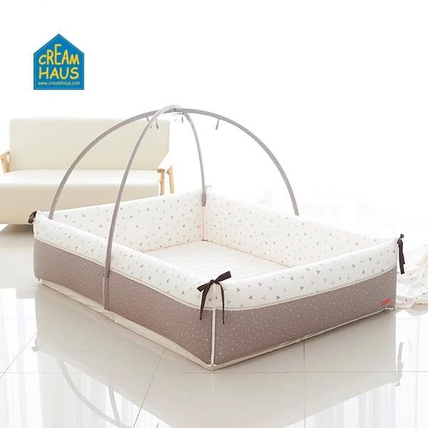 Creamhaus Inua XL bumper bed playmat milk brown baby playmat , Babies