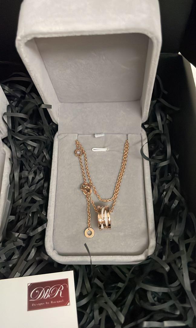 Customized White Ceramic and Rose Gold Necklace