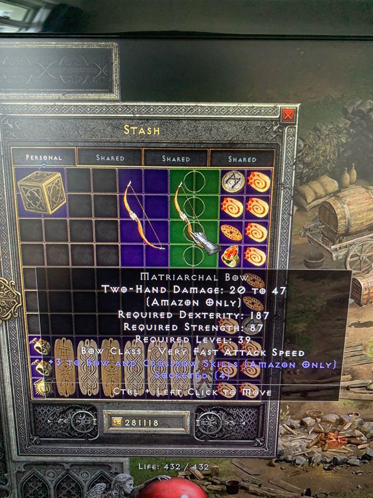 D2R diablo 2 grand matron bow gmb matriarchal bow base faith, Video