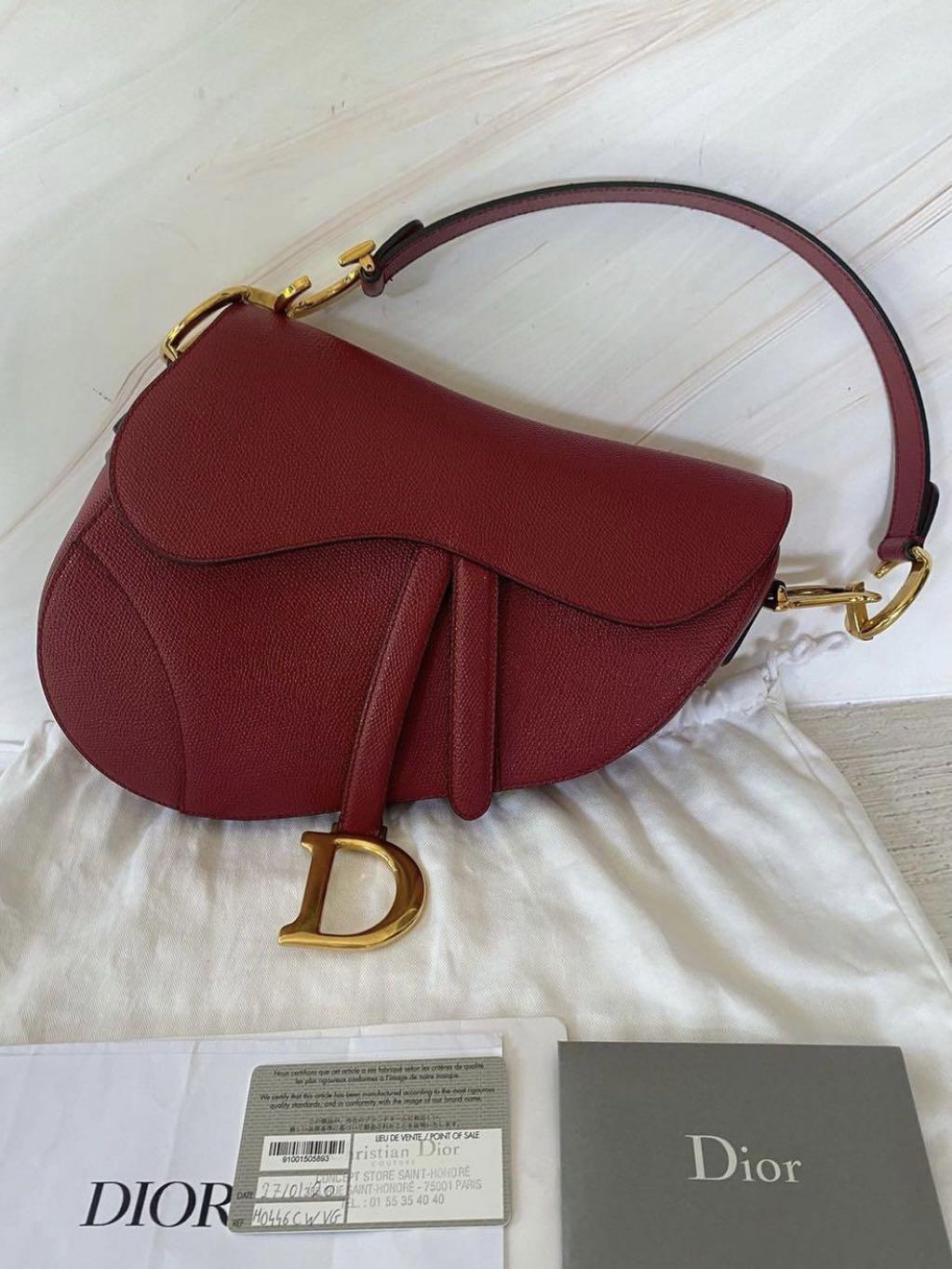 dior red saddle bag