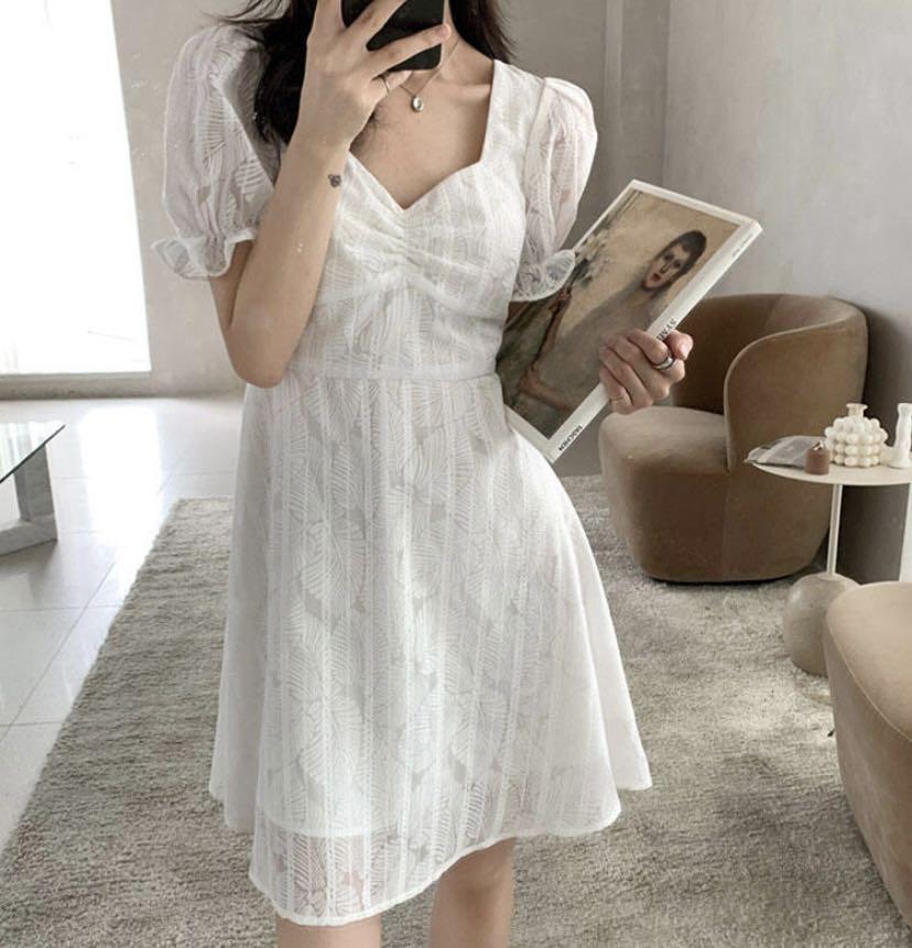 Retro white dresses sale