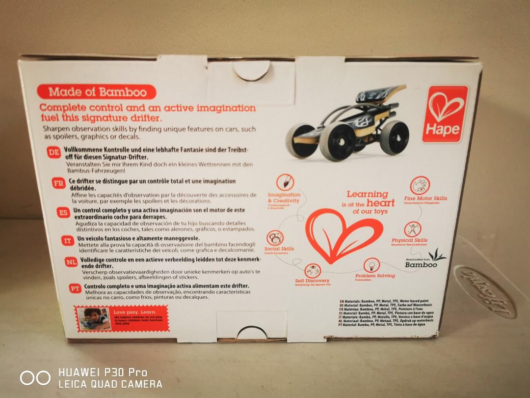 Hape E Drifter (Category: Educational & Learning Toys) located in Paranaque City. Submitted by toyetick (Listing ID 1130321018, Image 3). Description: Brand new, authentic Hape. Made of bamboo..