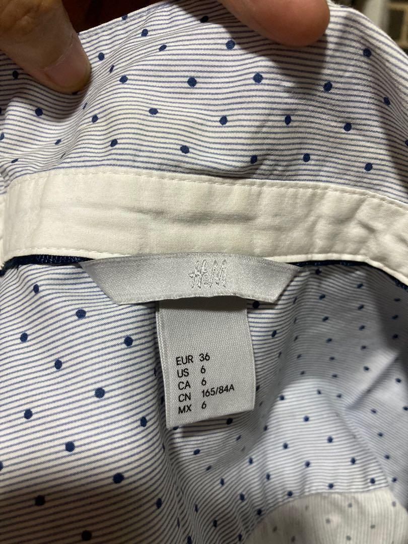 H&M polo long sleeves (Category: Longsleeves) located in Makati City. Submitted by matchmatch (Listing ID 1130364713, Image 2). Description: Light blue with small polka dots Best for office or casual wear. Still in very good condition. Bought at 799.00.. Size 36 but fits up to medium ***LAST PRICE*** Please manage your expectations as this is well used but still in very good condition.