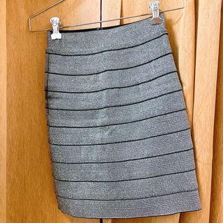 H&M silver glitter bandage skirt